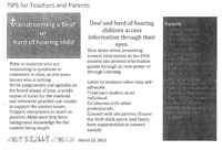 Fleischer - Working with Deaf/Hard of hearing (DHH) students in the mainstream setting