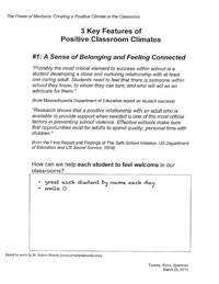 Spielman, Tunney - The Power of Mindsets: Creating a Positive Climate in the Classroom