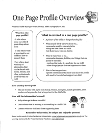 Wysinger - A Child's Journey in Education Using a One Page Profile