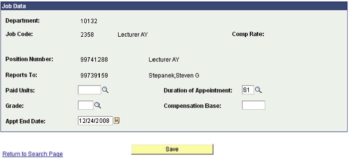 Part Time Faculty Job Data