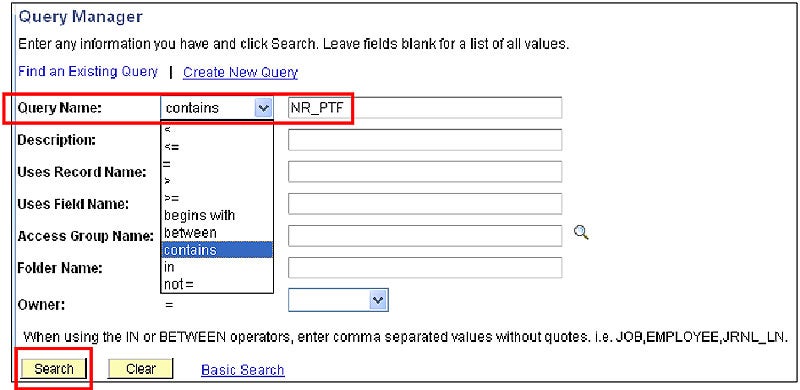 PTF Approver Query Name