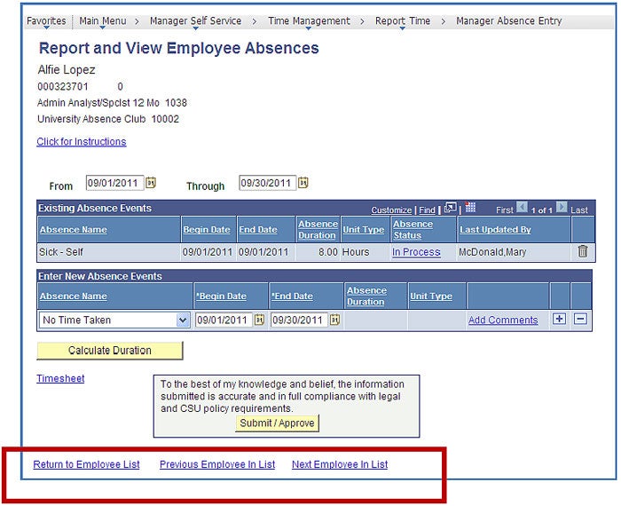 Report & View Employee Absences