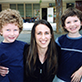 Twins with their kindergarten teacher