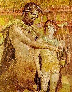 Cheiron and Achilles, fresco from Pompeii