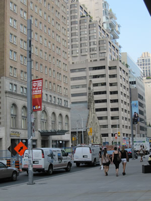 toronto skyscrapers and small church