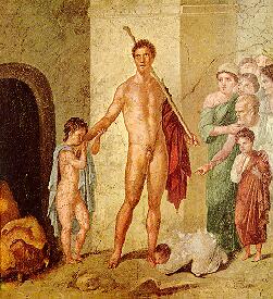 Theseus, fresco from Pompeii