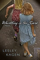 Book cover shows two girls in summer dresses running away down a broad sidewalk.