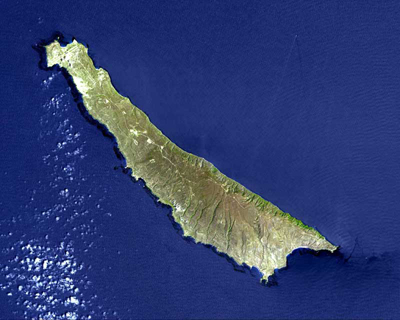 San Clemente Island as seen from NASA image.