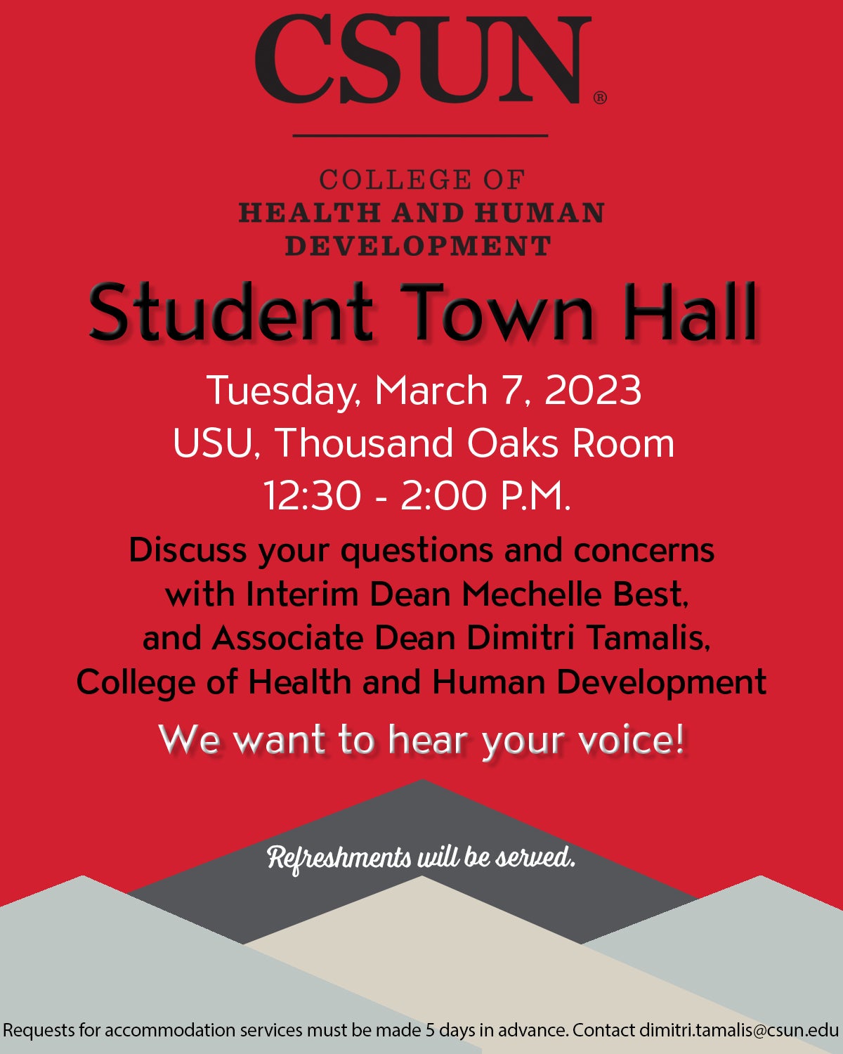 HHD Student Town Hall | California State University, Northridge