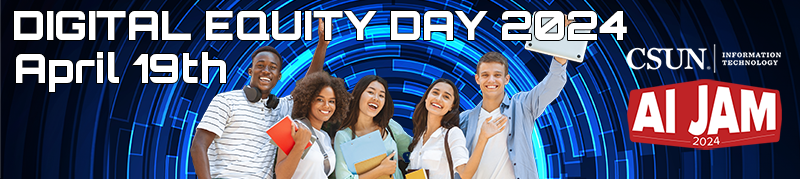 Multi-ethnic students in a digital world Digital Equity Day 2024 April 19th