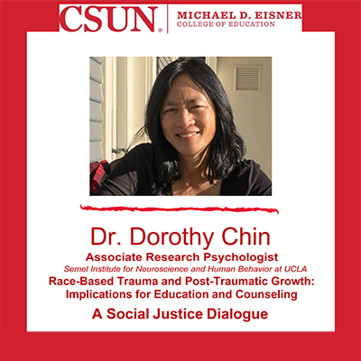 Dr. Dorothy Chin, a social justice dialog