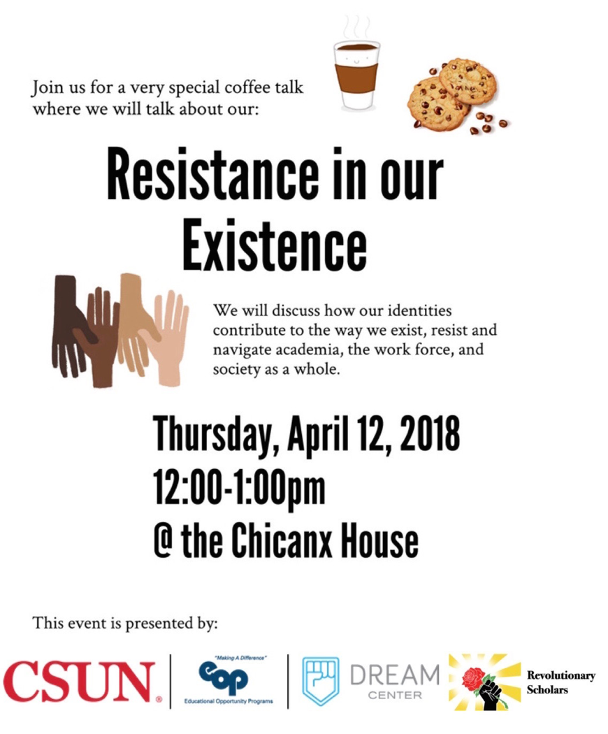 Resistance in Our Existence coffee talk