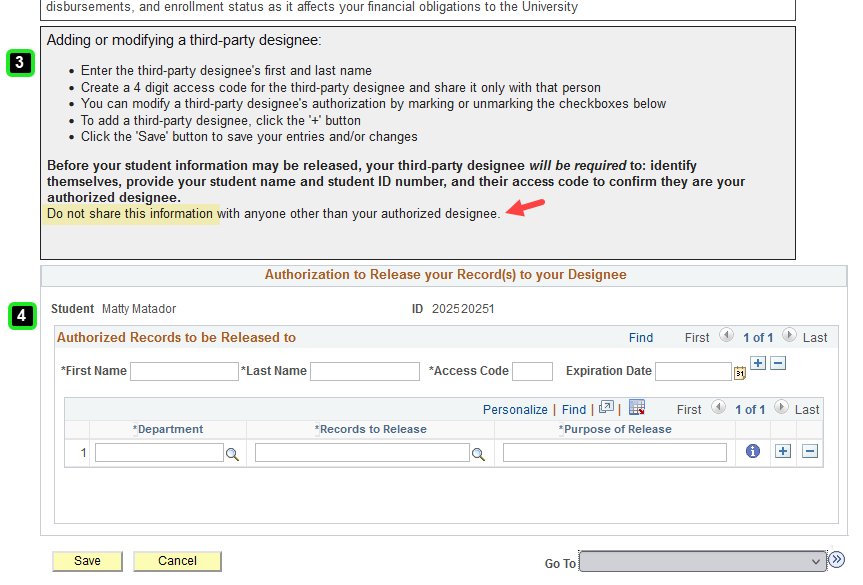 Instructions to complete Authorization to Release web form