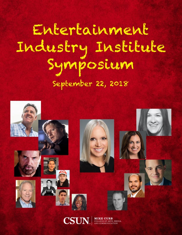 Program cover featuring a picture of every guest speaker at the symposium