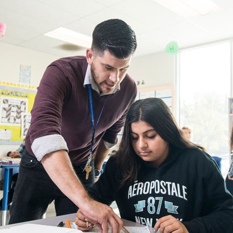 Student being tutored.