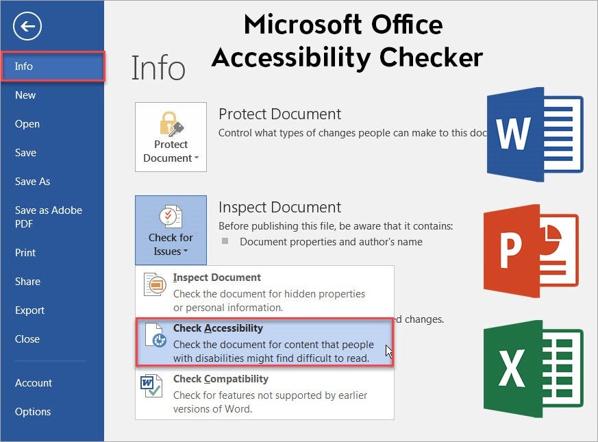 check accessibility of word document office for mac