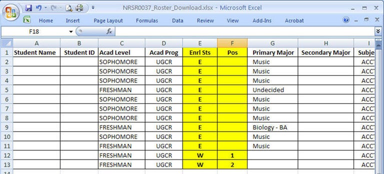 Class Roster download