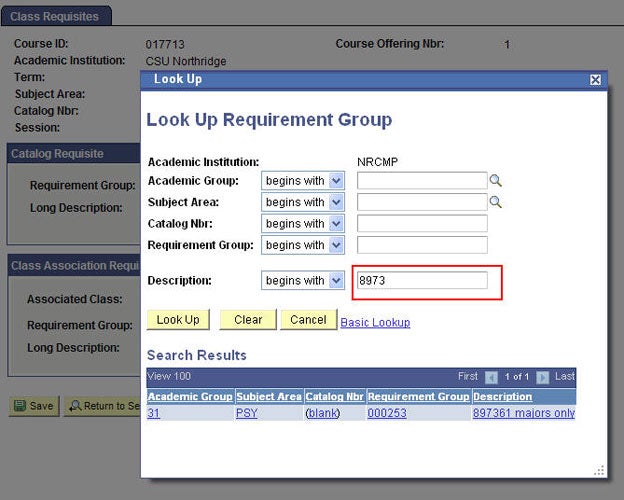 If the requirement is not known, you may use the Look Up magnifying glass tool.