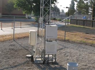 Image of the CSUN campus weather station located near baseball field