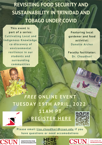Revisiting Food Security and Sustainability in Trinidad and Tobago under COVID Event Flyer