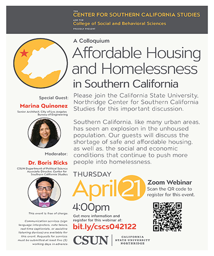 CSCS Homelessness Discussion: Event Flyer