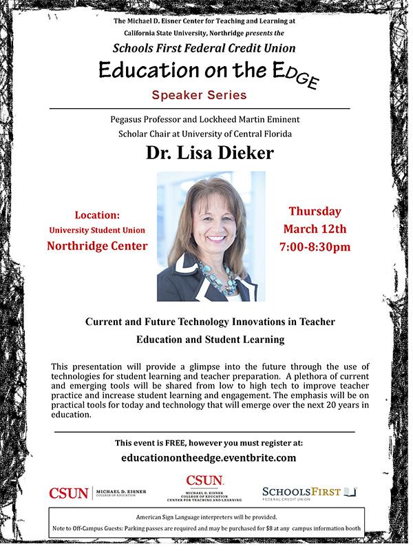 CANCELLED: Education on the Edge: Lisa Dieker