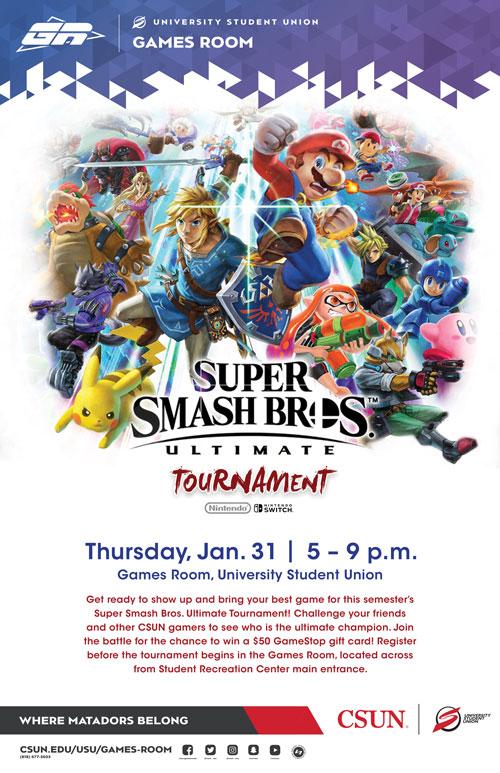 Games Room Super Smash Bros. Ultimate Tournament California State