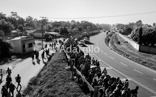 Around 4,000 people left San Pedro Sula on Jan. 15, 2020 and walked over 500 kms a week. The caravan split into two groups. Eight hundred members went to the border of El Ceibo and Tabasco and the larger group went to the border of Tecún Uman and Chiapas.