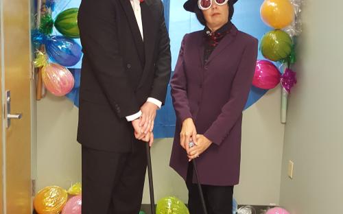 Dean Spagna and Maria King as Willy Wonka
