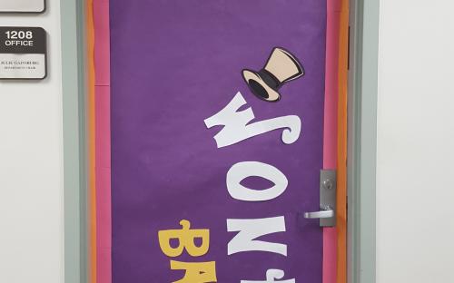 Willy Wonka themed door in our door decorating contest