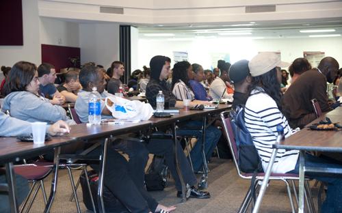 Picture of audience at the Spring 2013 Men of Color Symposium