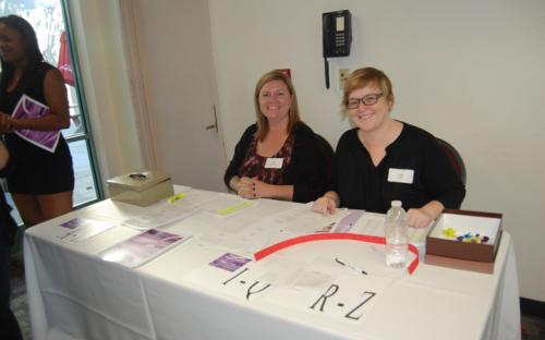 GWS students at entrance table