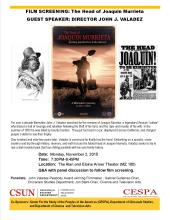 Film Screening: The Head of Joaquin Murrieta