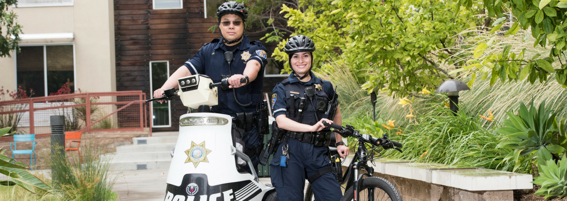 Officer on T3 and bicycle