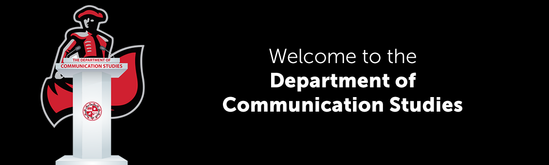 ComStudies logo with welcome to the Department of Communication Studies