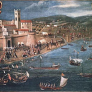 Expulsion of the Spanish Moorish from the Mediterranean city-port of Vinaros, Spain, in the 17th century.