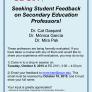 Brochure regarding student feedback on secondary education professors