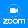 Zoom logo with white camera icon above