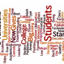 A graphic &quot;wordle&quot; representing higher education. 
