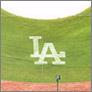 LA dodgers logo on lawn