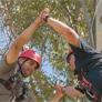 two people on high ropes course