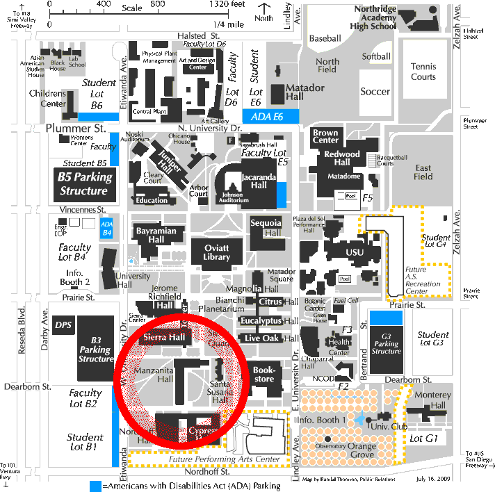 CSUN South Campus Map