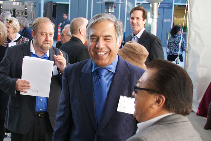 Peter Leonhardt, Mo Qayoumi, President of San Jose State University, Summit Co-Chair Earl Enzer ’83 and former Foundation Board Chair David Honda.