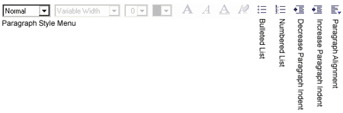 Composition Toolbar with Paragraph Formatting Tools Labeled