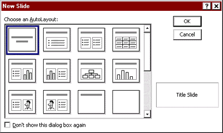 Dialog box showing AutoLayout choices