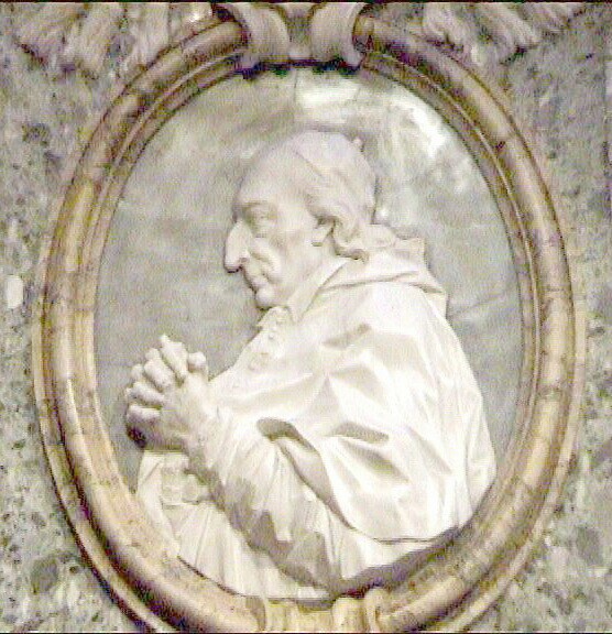 marble portrait of cardinal Paoluzzi, from his tomb