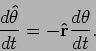 \begin{displaymath}
\frac{d{\bf\hat{\theta}}}{dt}= -{\bf\hat{r}}\frac{d\theta}{dt}.
\end{displaymath}