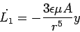 \begin{displaymath}
\dot{L_1} = -\frac{3\epsilon\mu A}{r^5}y
\end{displaymath}