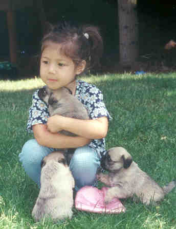 kids together - Carina and puppies