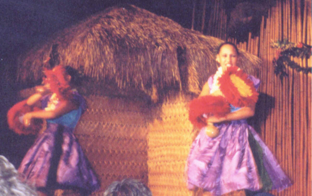 Picture: Picture we took of Two local beauties, dance Hawaiian traditional dances after the Luau dinner in Maui, Hawaii(JUN 2003)